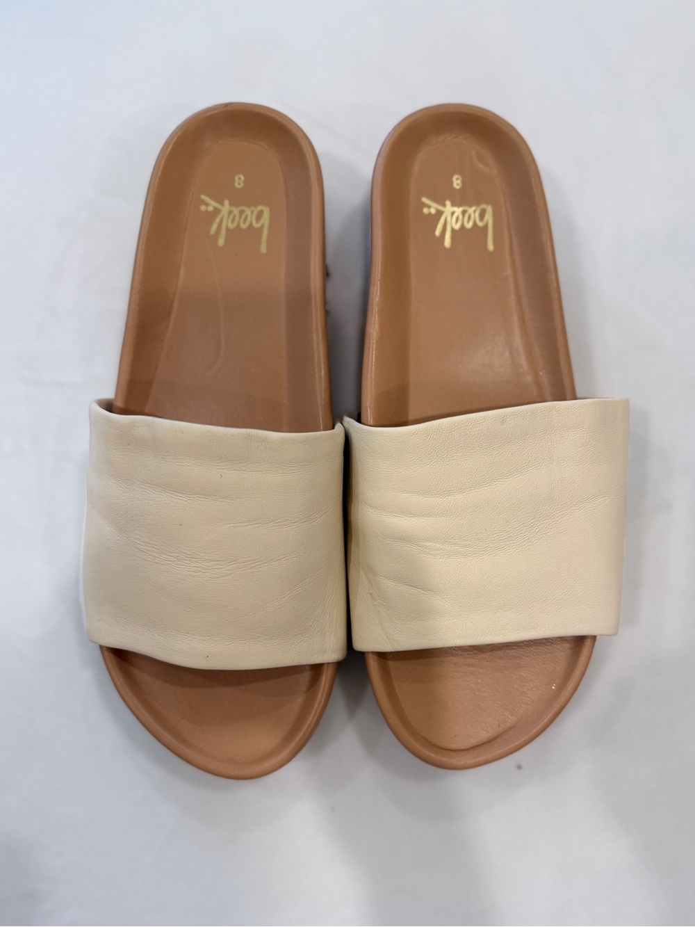 Beek Women's Pelican Slide Sandals Size 8 cream eggshell - Picture 2 of 7
